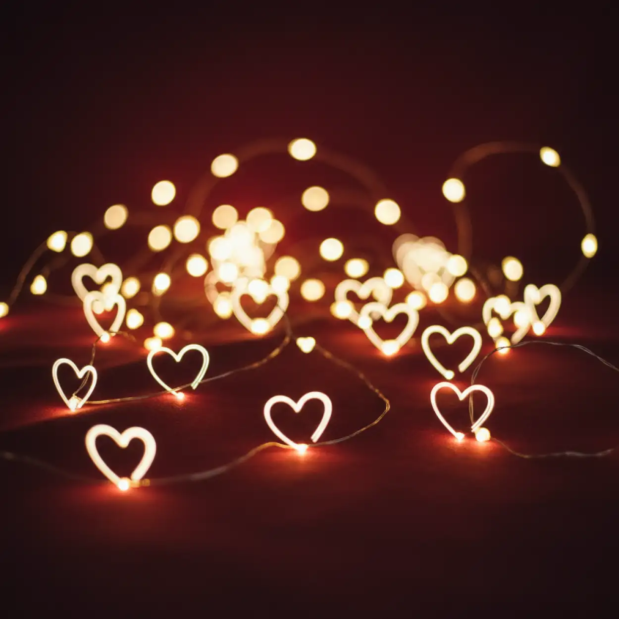 happy valentines day background with bokeh lights