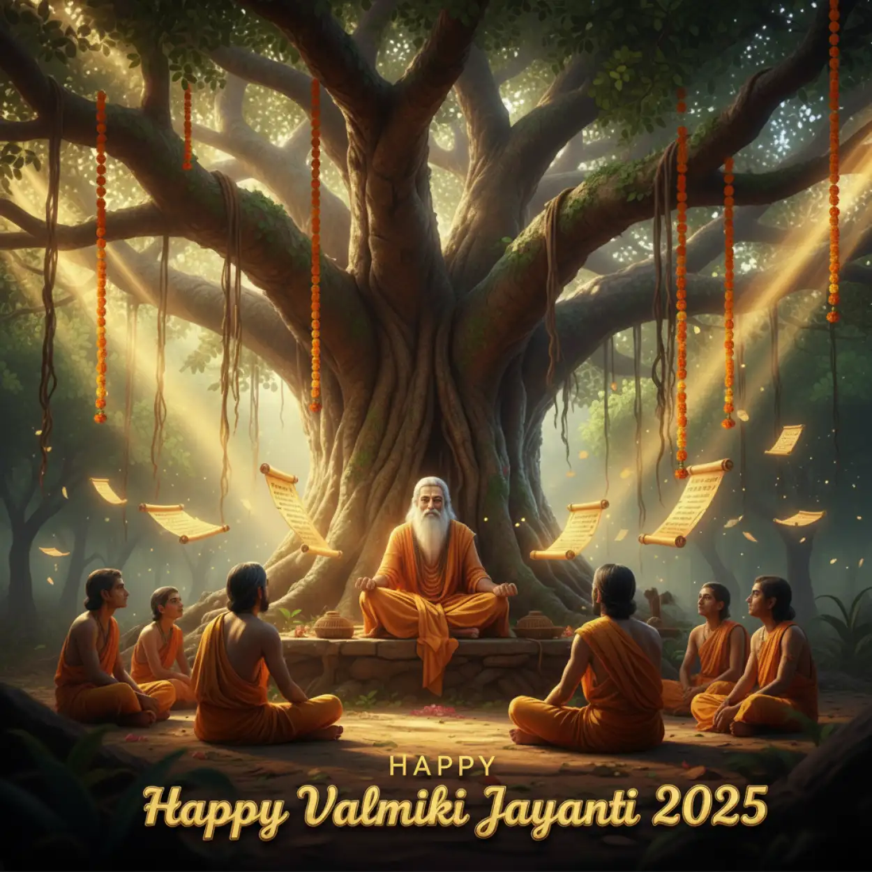 Free Download Happy Valmiki Jayanti 2025 Greeting Cards Download - High Quality Happy Valmiki Jayanti 2025 Background