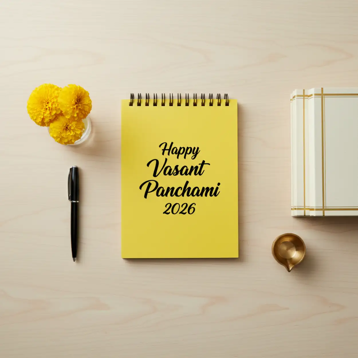 happy vasant panchami 2026 yellow theme design