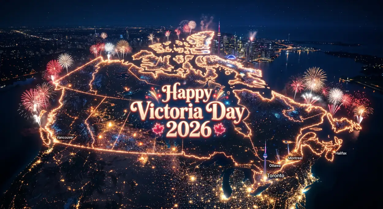 Free Download Happy Victoria Day 2026 Glitter Typography - High Quality Happy Victoria Day 2026 Image