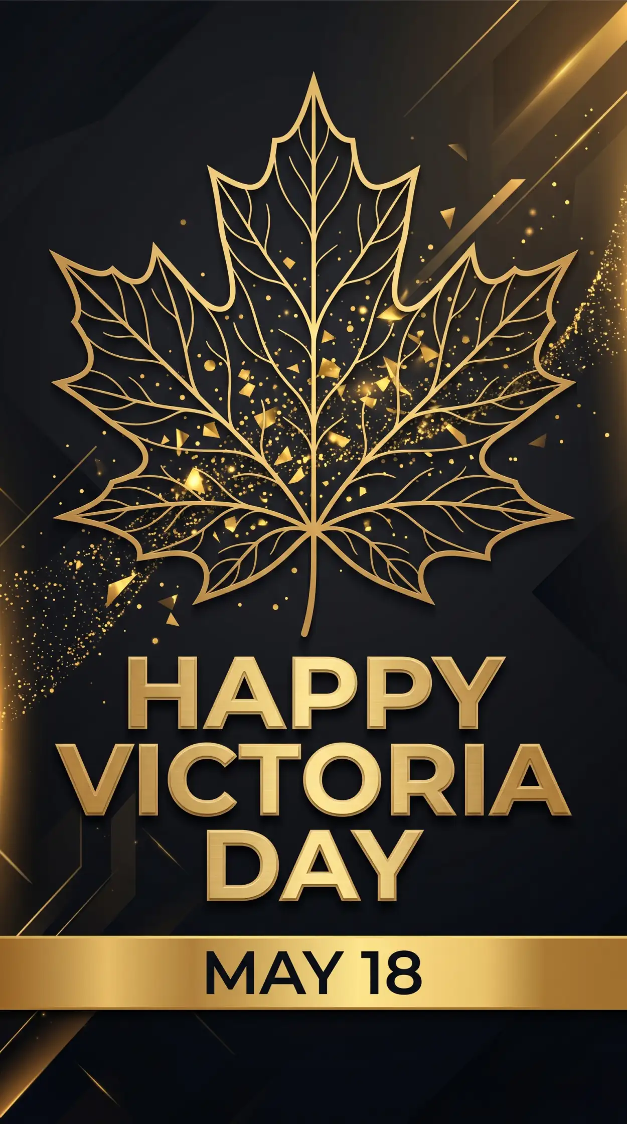 Free Download Happy Victoria Day 2026 Shiny Gold Text Effect - High Quality Happy Victoria Day 2026 Image
