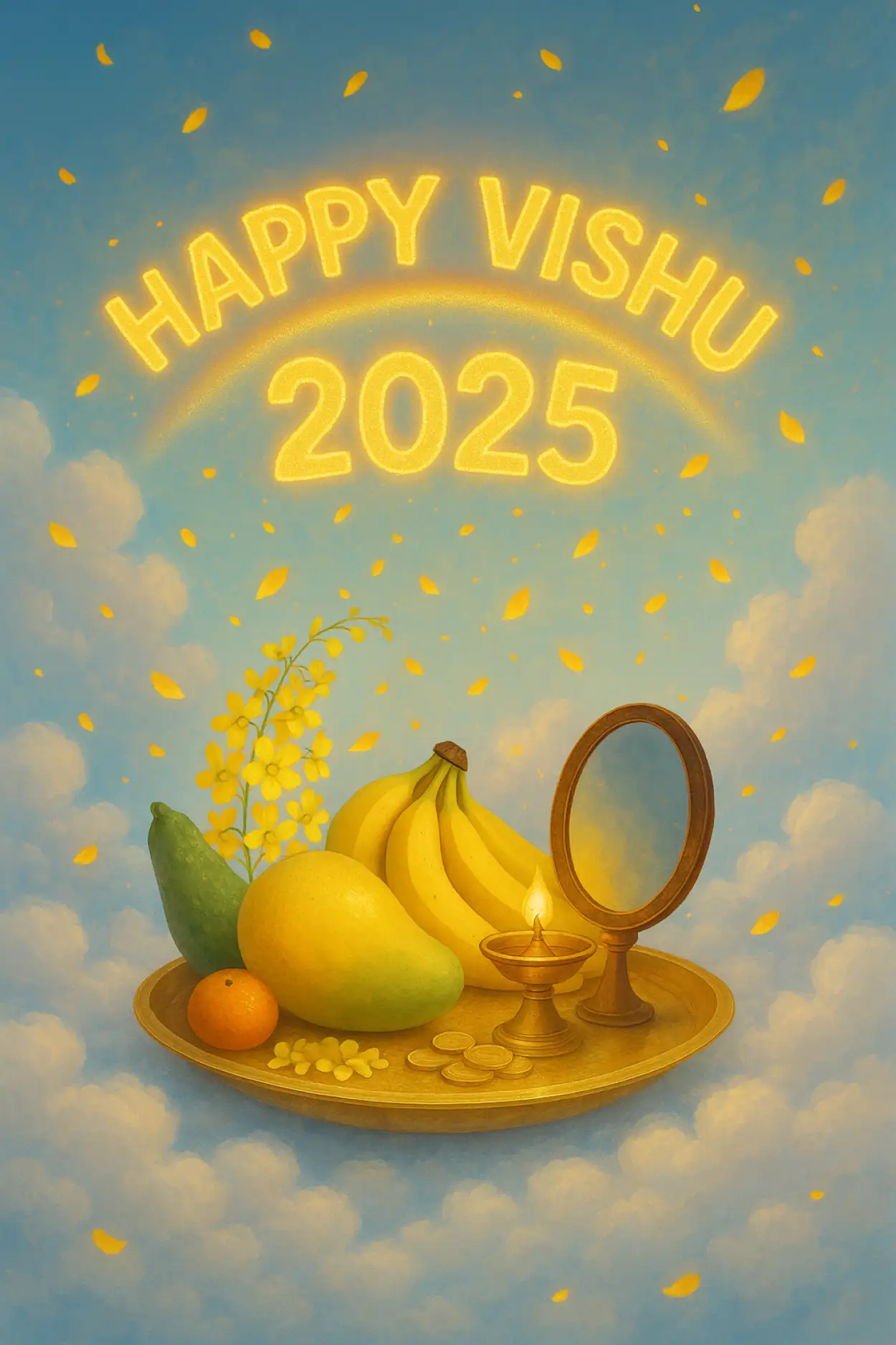 Happy Vishu 2025 card design