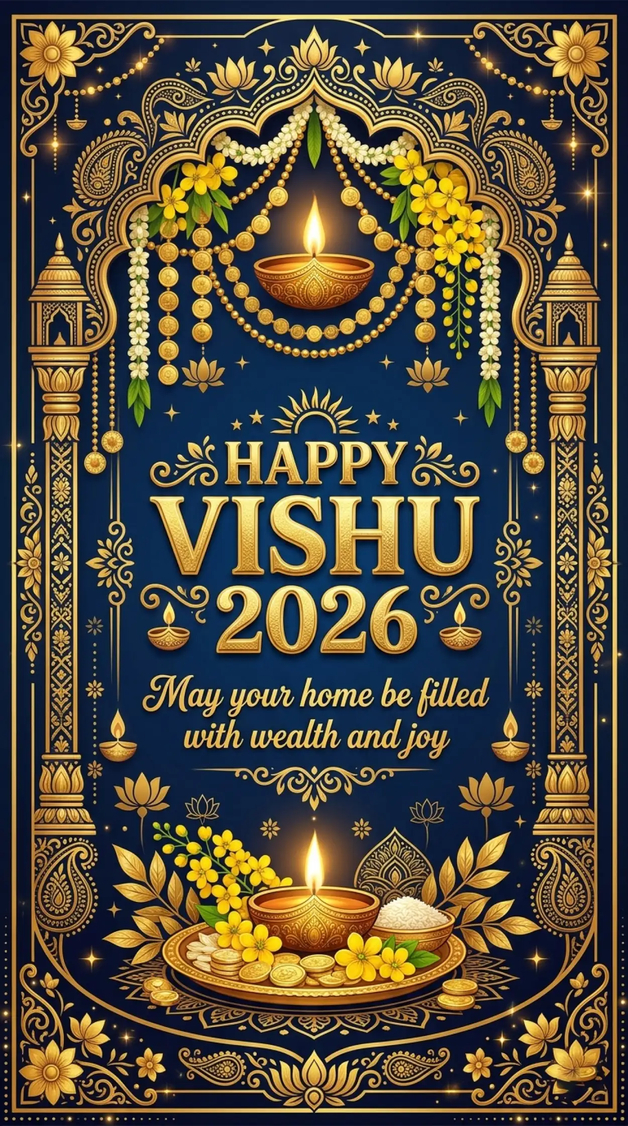 Free Download Happy Vishu 2026 Wishes For Office Colleagues - High Quality Happy Vishu 2026 Wishes Image