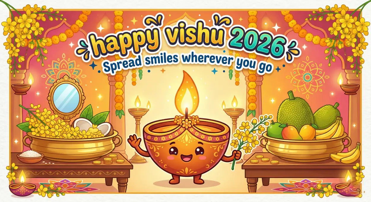 Free Download Happy Vishu 2026 Wishes Social Media Captions - High Quality Happy Vishu 2026 Wishes Image