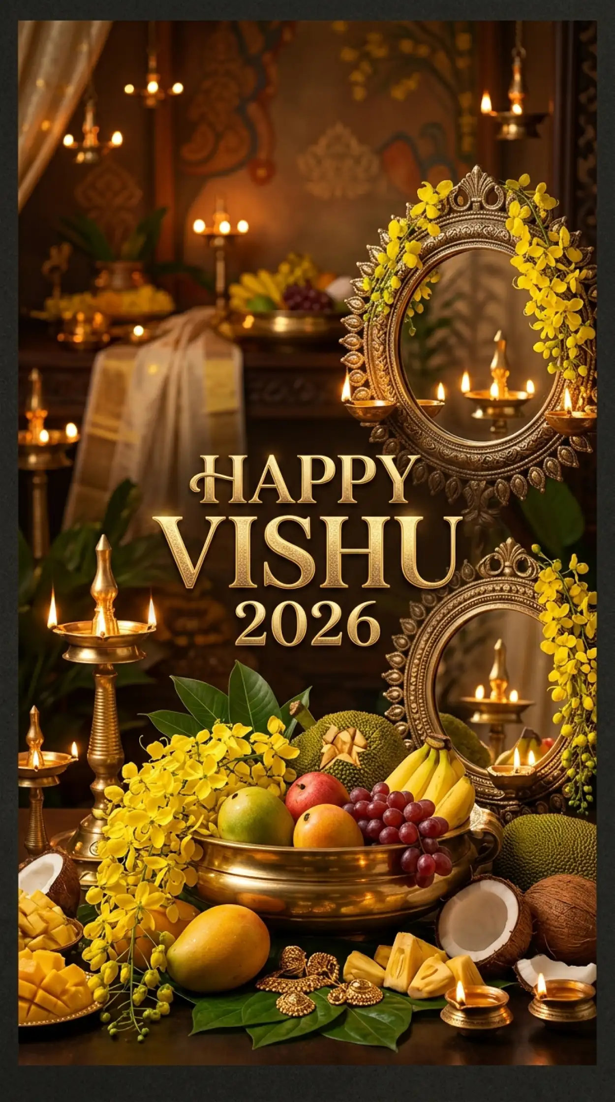 Free Download Happy Vishu 2026 Wishes With Beautiful Images - High Quality Happy Vishu 2026 Wishes Image