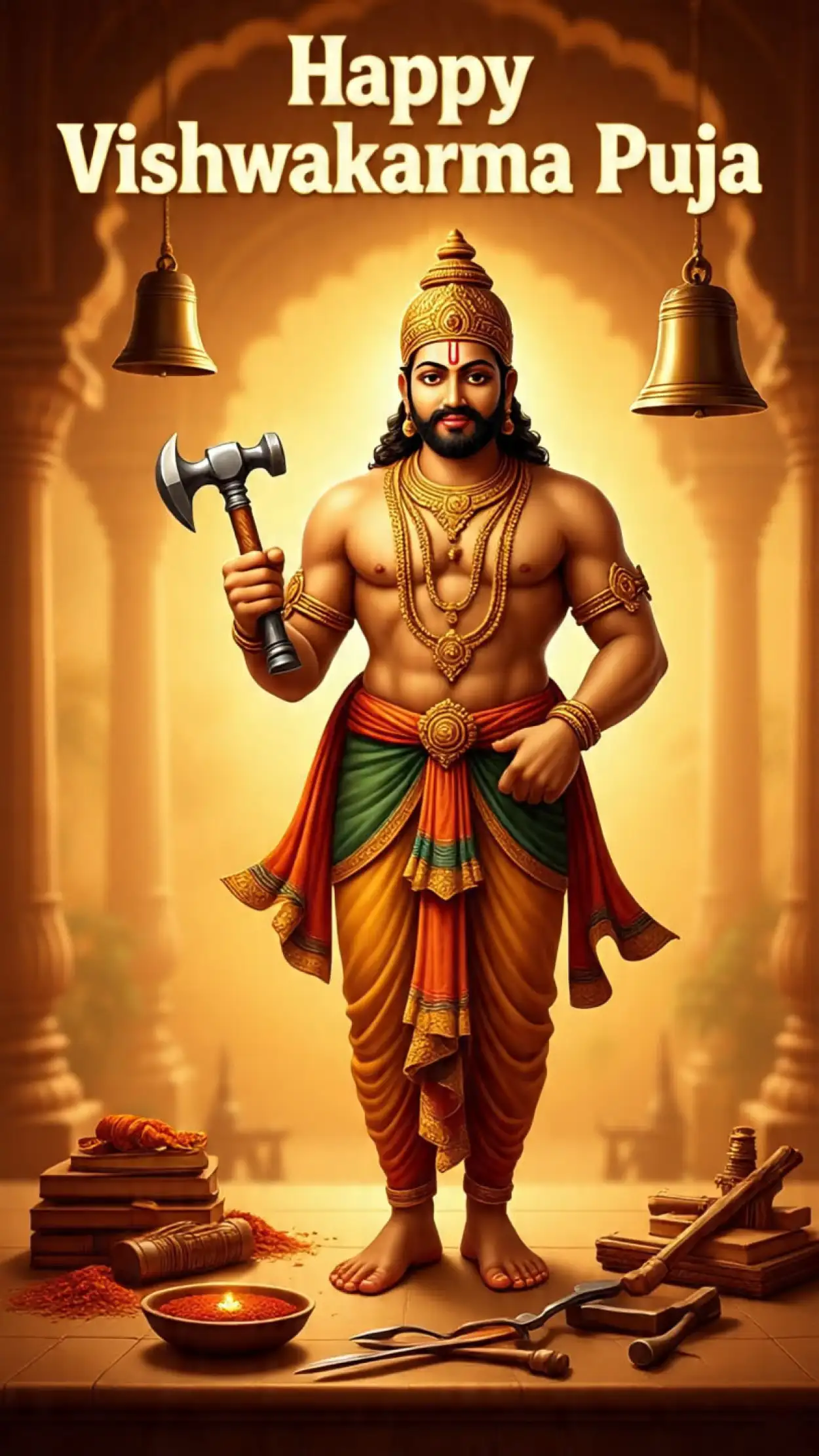 Free Download Happy Vishwakarma Puja Wishes In Hindi - High Quality Happy Vishwakarma Puja Wishes Background