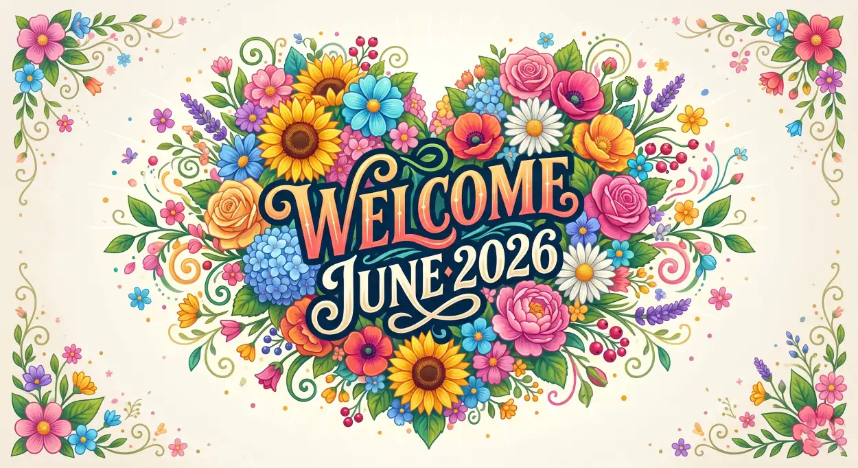 Free Download Happy Welcome June 2026 Social Media Post - High Quality Welcome June Image