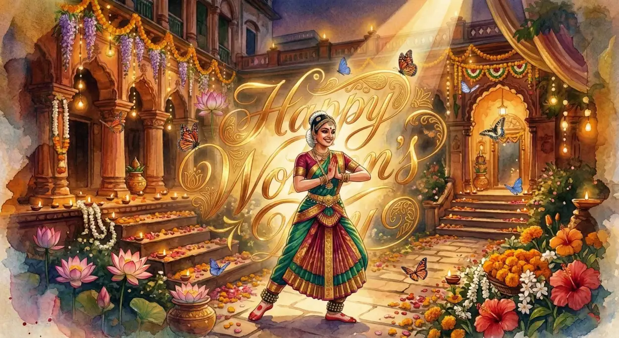 happy womens day wishes colorful festival image