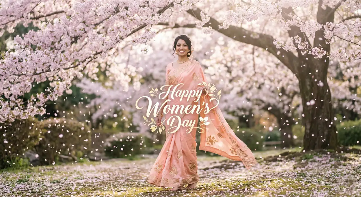 happy womens day wishes template design