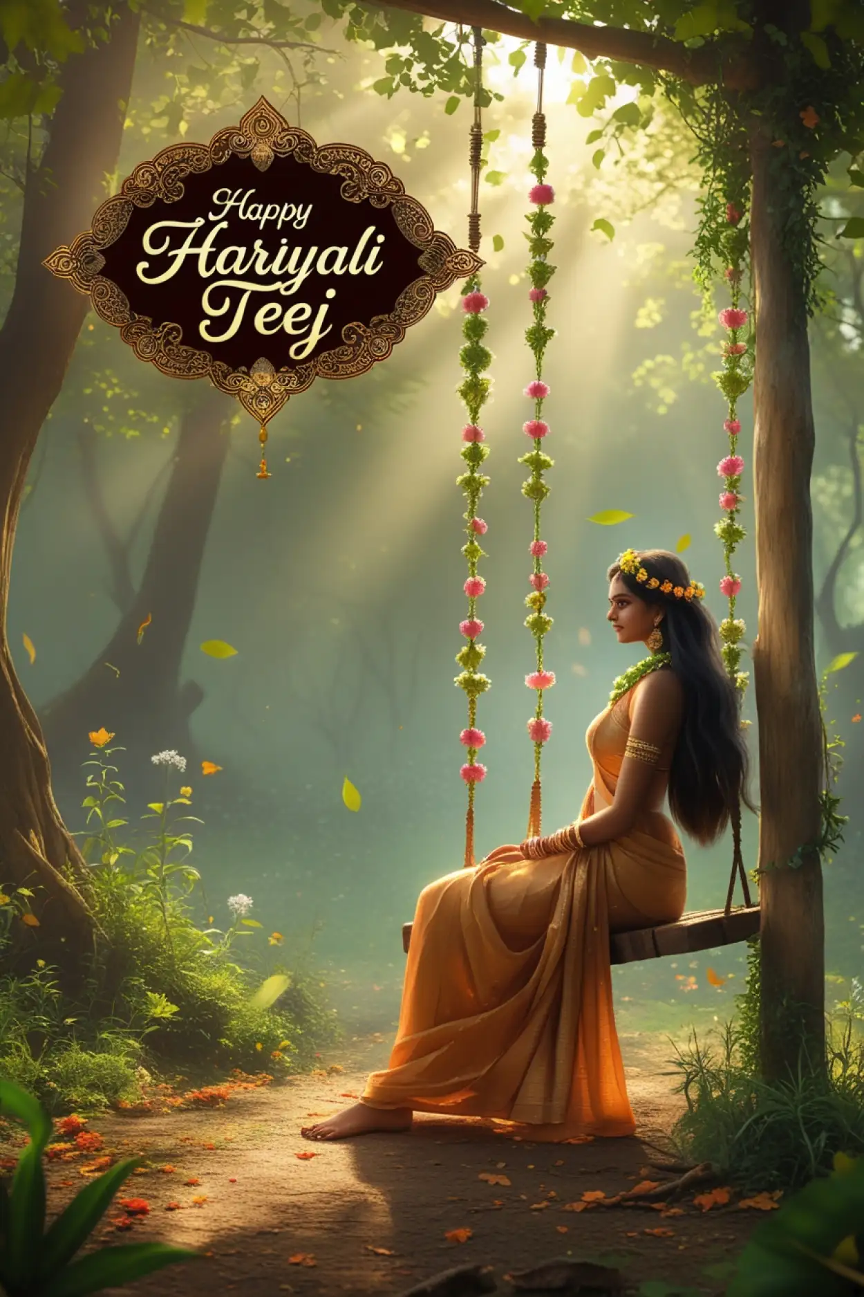 Hariyali Teej festival HD wallpaper 2025