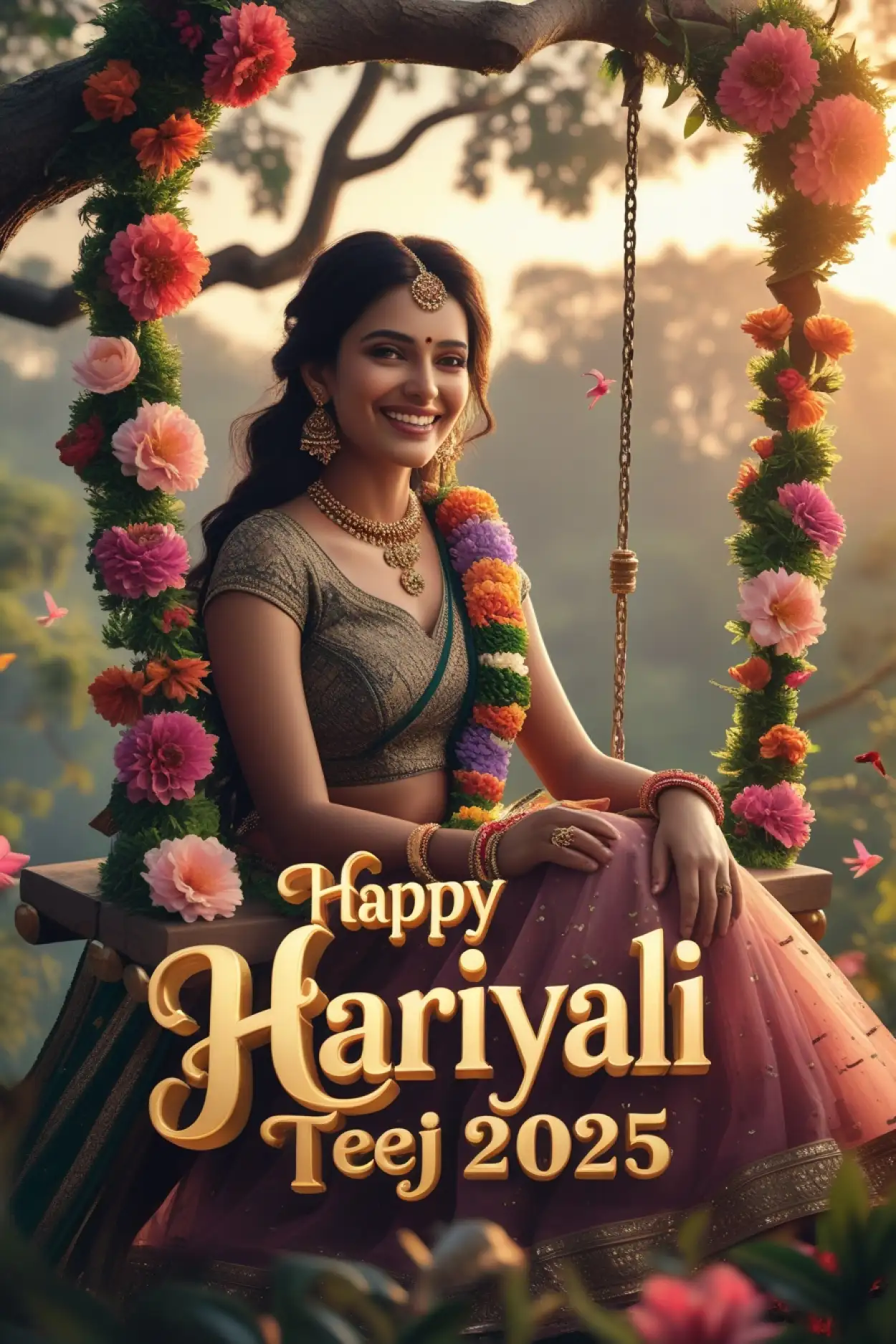 hariyali teej festival ka poster 2025