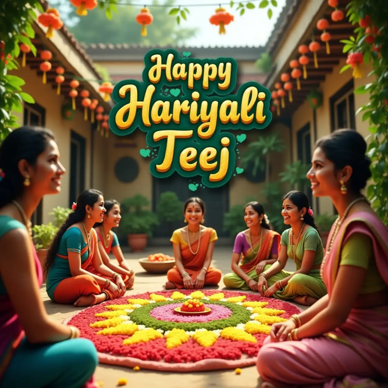 hariyali teej romantic wishes in image