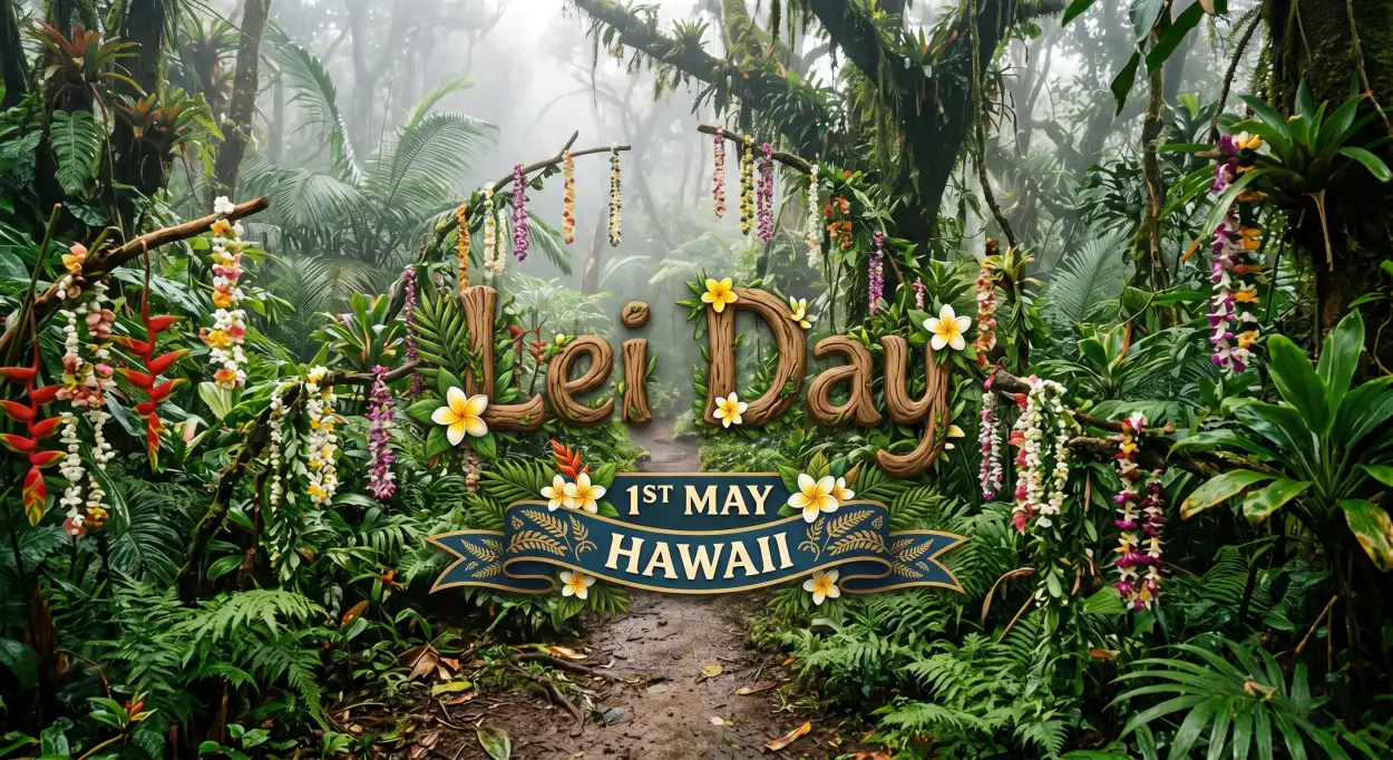 Free Download Hawaii Lei Day 2026 Background Images - High Quality Lei Day 2026 Background Image