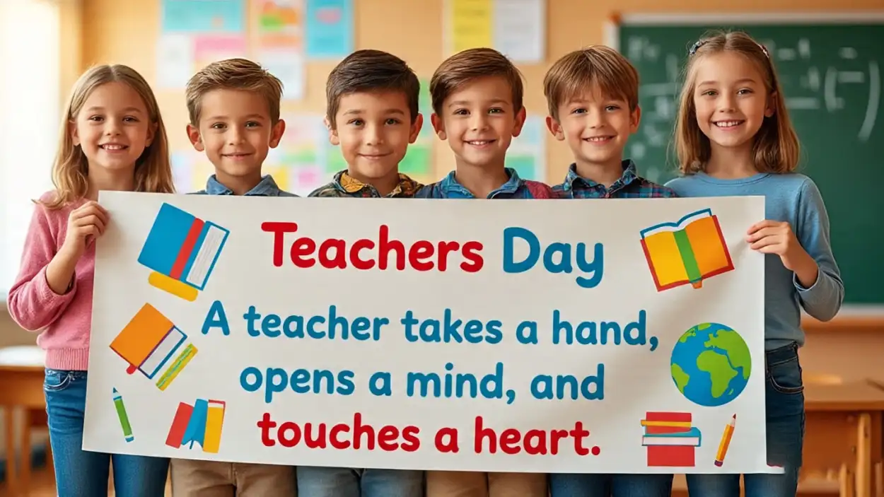 HD Happy Teachers Day poster for school and college events