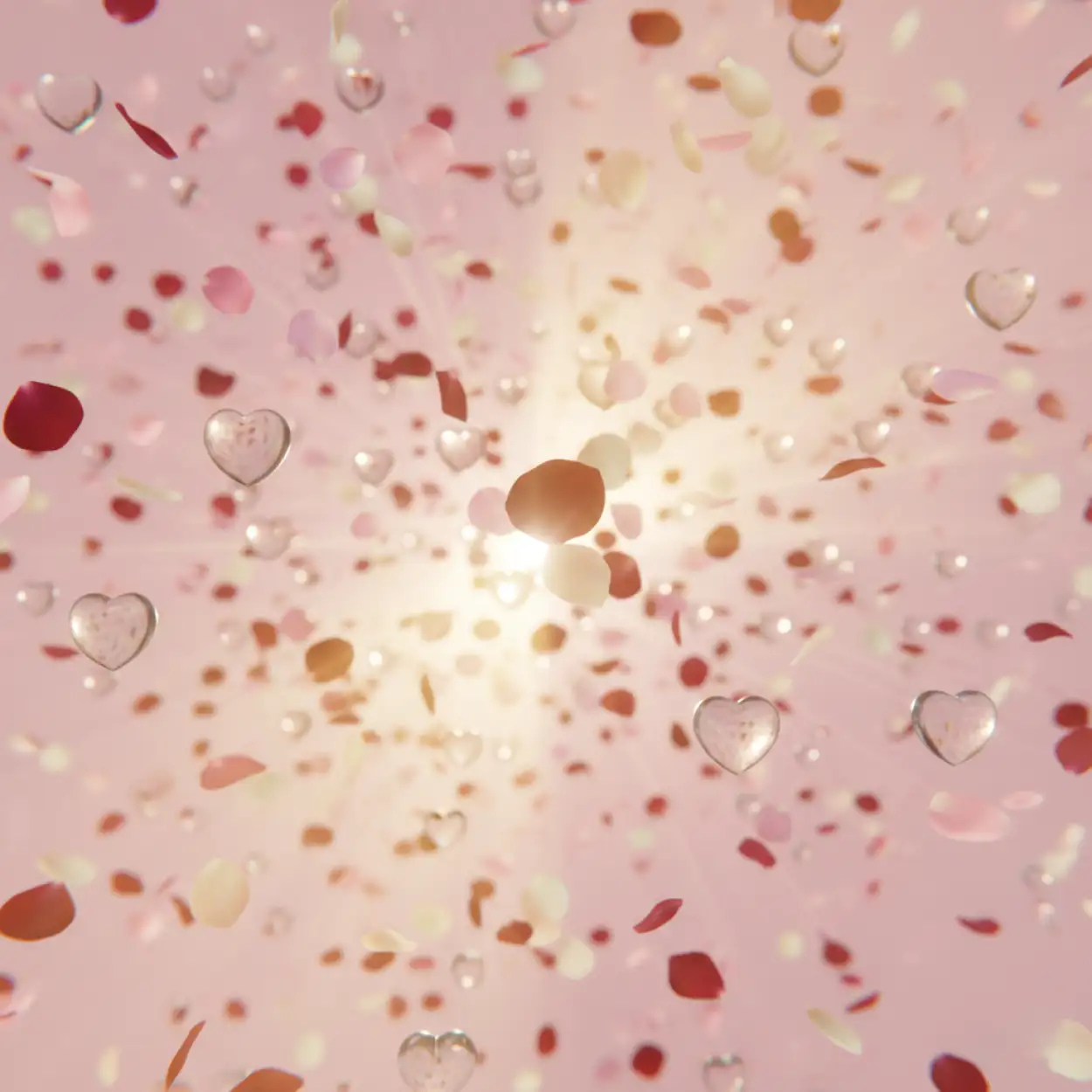 heart confetti valentines day background hd