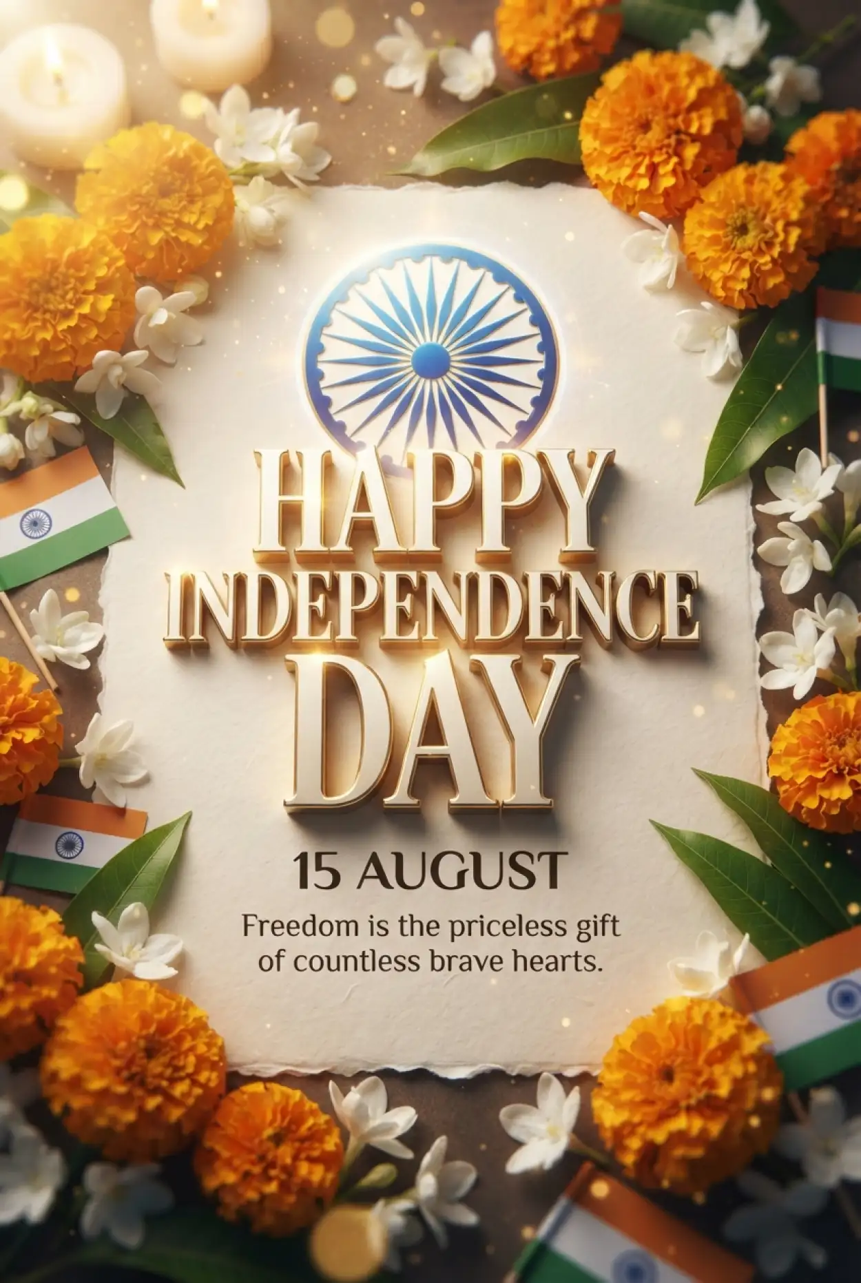 Free Download Heart Touching Independence Day Wishes 2026 - High Quality Indian Independence Day Wishes 2026 Image