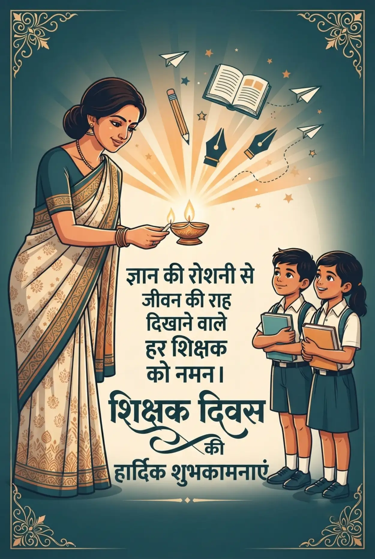 Free Download Heart Touching Teachers Day Images With Hindi Wishes - High Quality Teachers Day Wishes In Hindi Image