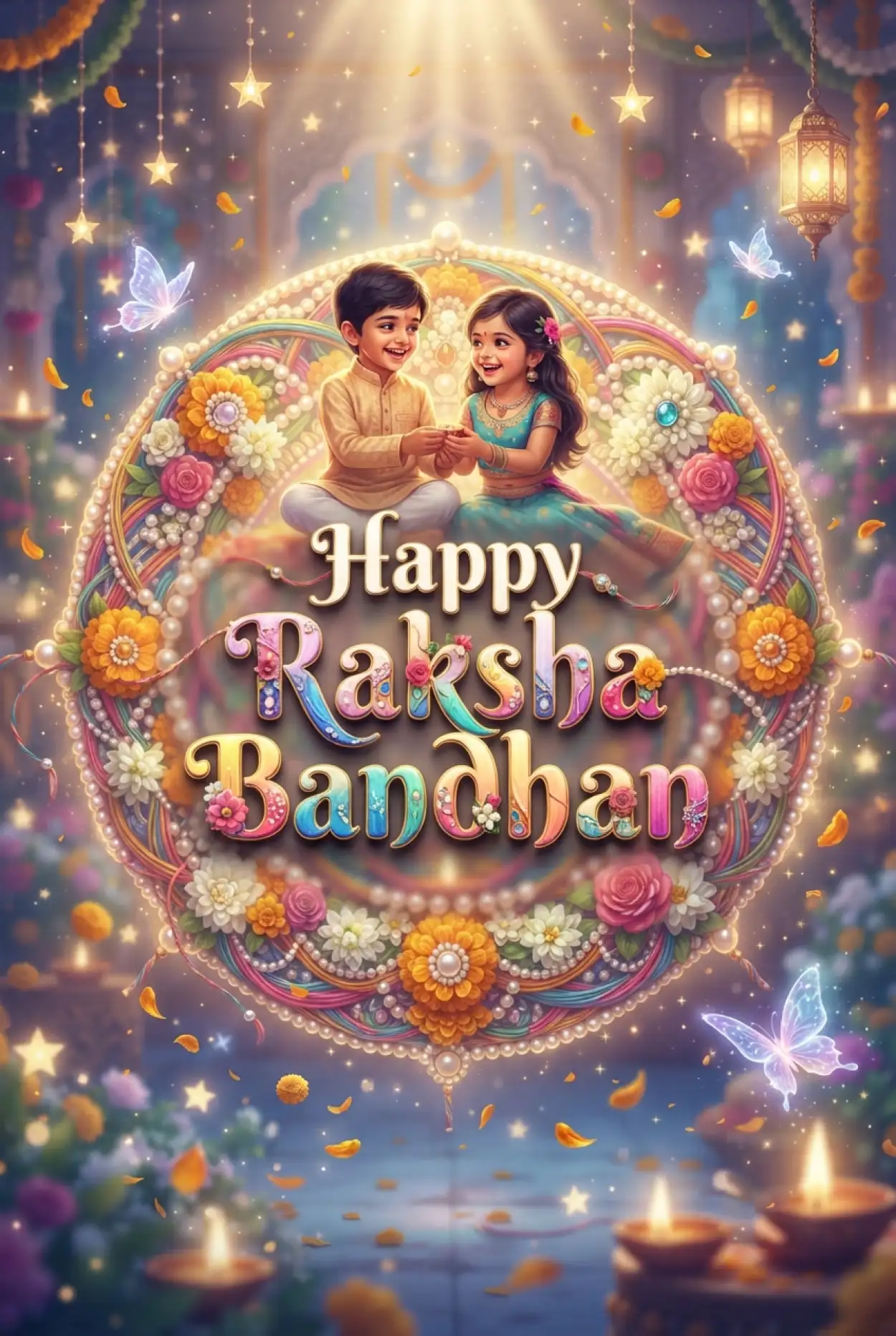 Free Download Heartfelt Rakhi Wishes For Children And Kids - High Quality Happy Raksha Bandhan Wishes For Children Image