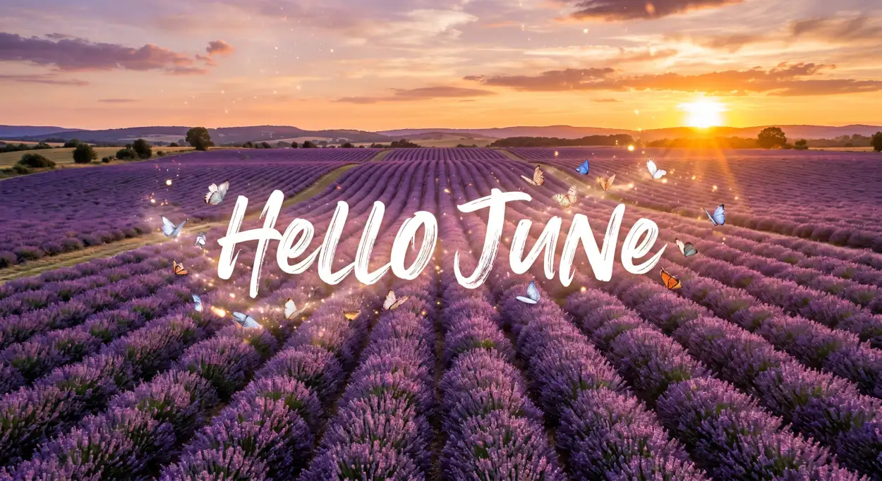 Free Download Hello June Flower Field Scenery - High Quality Hello June Image