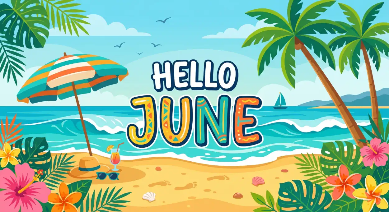 Free Download Hello June Happy New Month Graphics - High Quality Hello June Image
