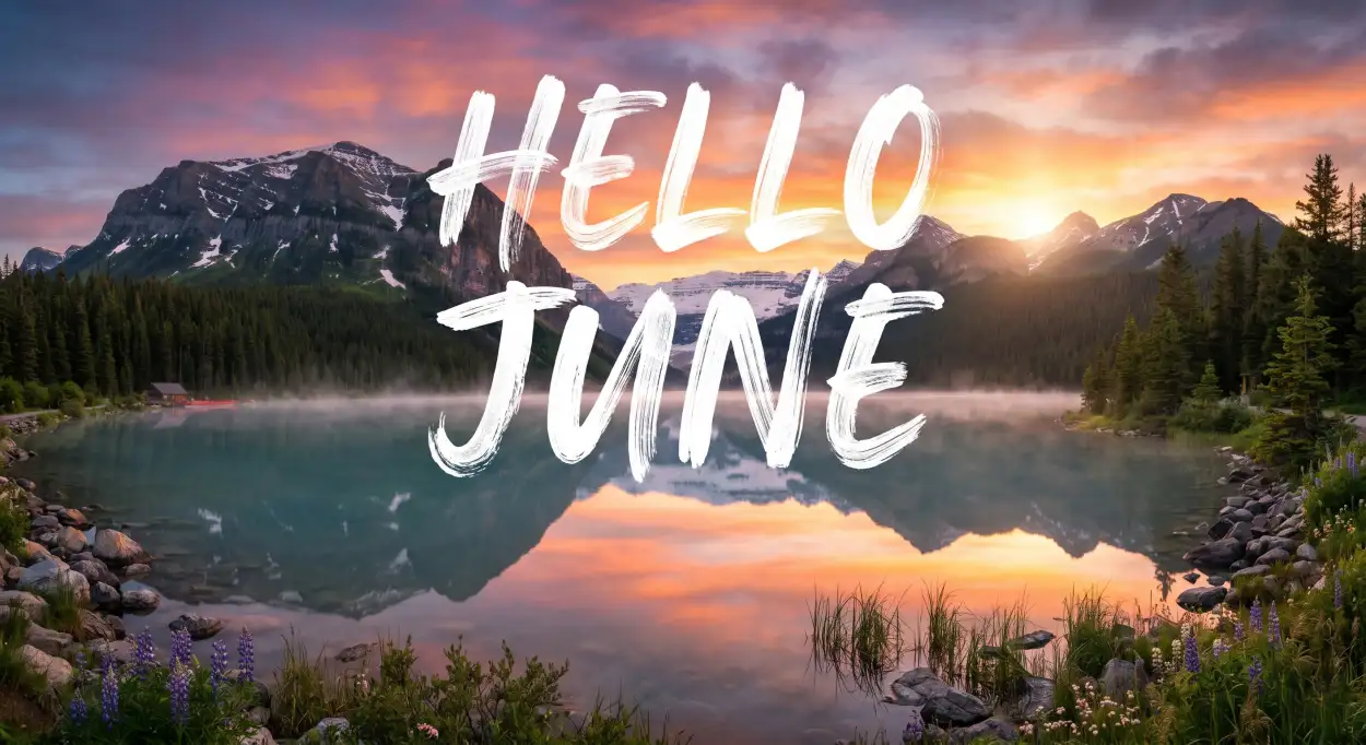 Free Download Hello June Inspirational Quote Graphics - High Quality Hello June Image
