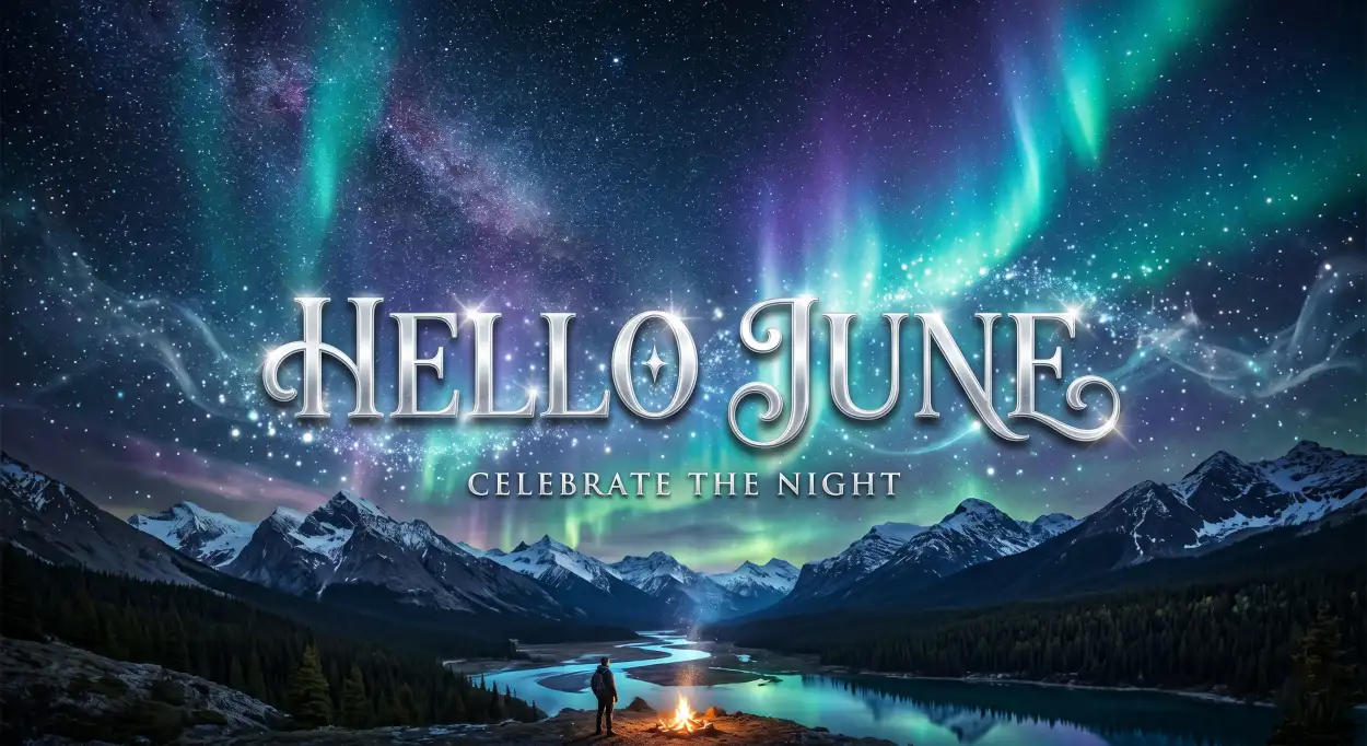 Free Download Hello June Modern Calligraphy Design - High Quality Hello June Image