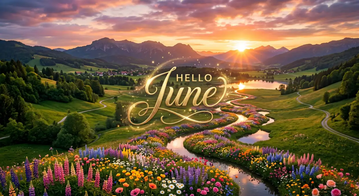 Free Download Hello June Peaceful Landscape Wallpaper - High Quality Hello June Image