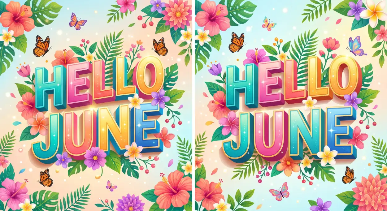 Free Download Hello June Summer Flowers Background - High Quality Hello June Background Image