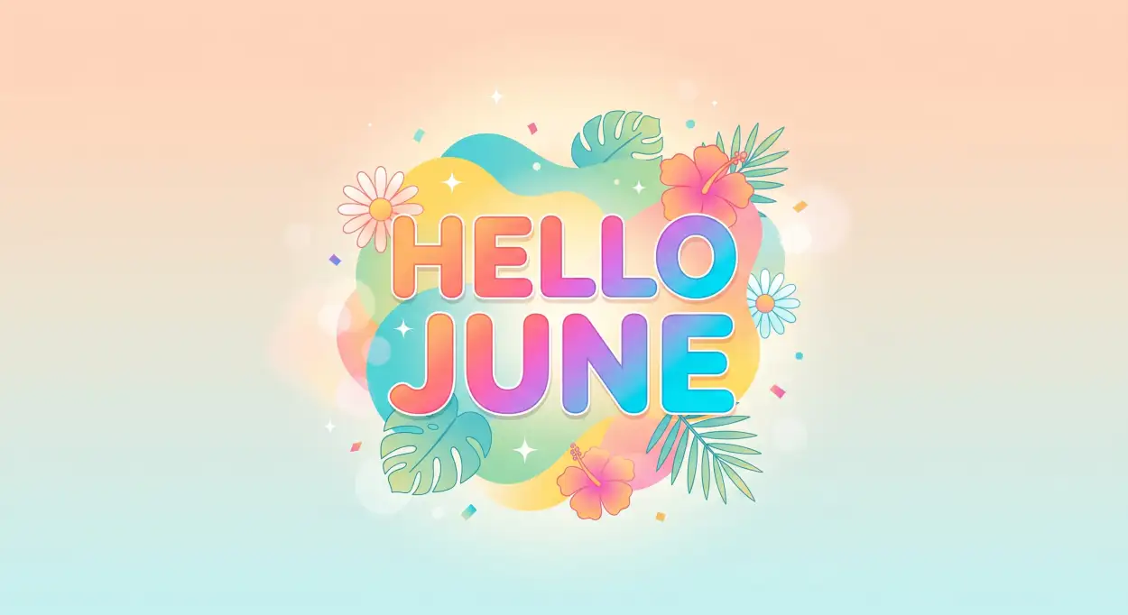 Free Download Hello June Trendy Social Media Design - High Quality Hello June Image
