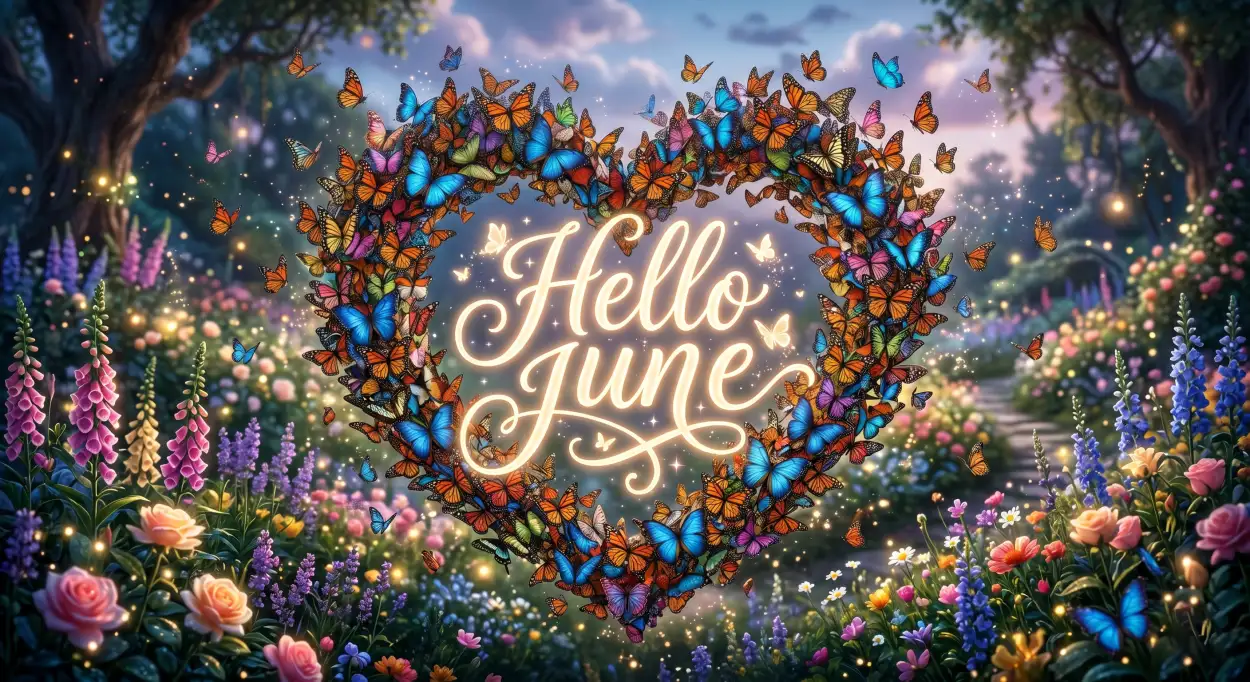 Free Download Hello June Watercolor Floral Background - High Quality Hello June Background Image