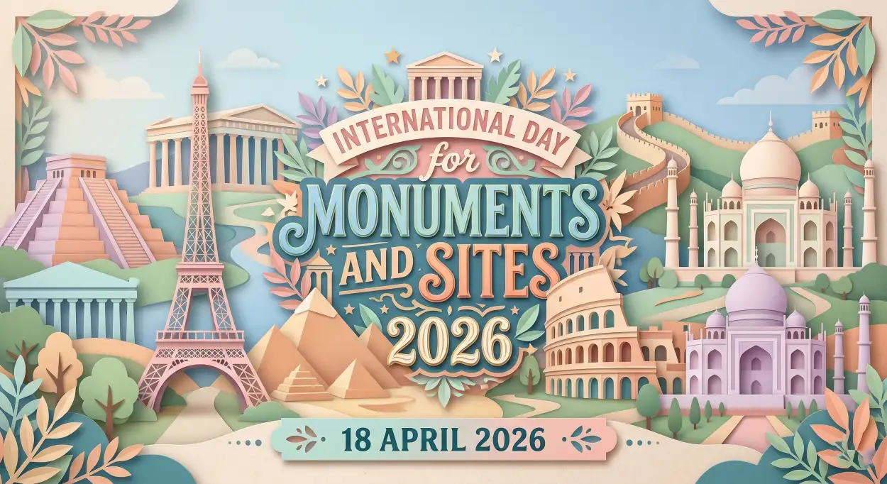 Free Download Heritage Monuments Vector Illustration Free - High Quality International Day For Monuments And Sites 2026 Image