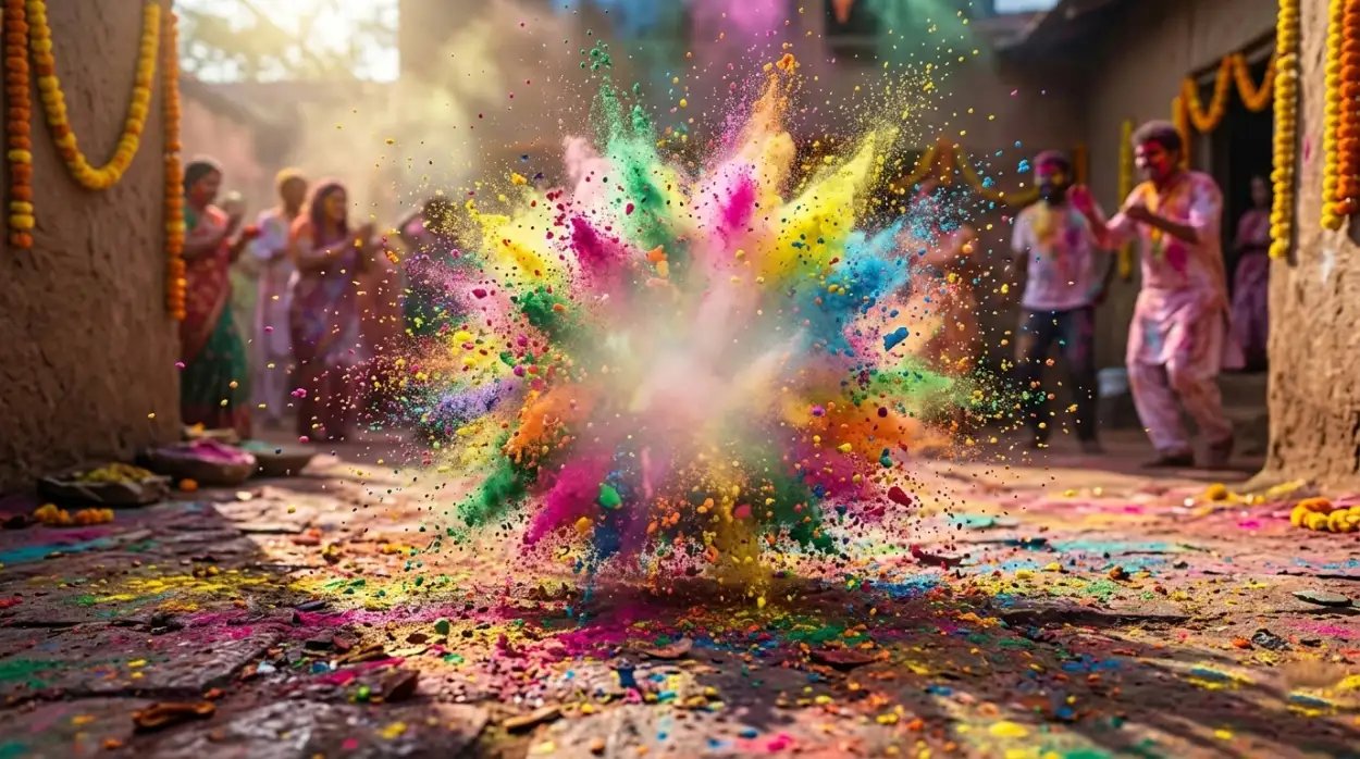 holi party poster background hd