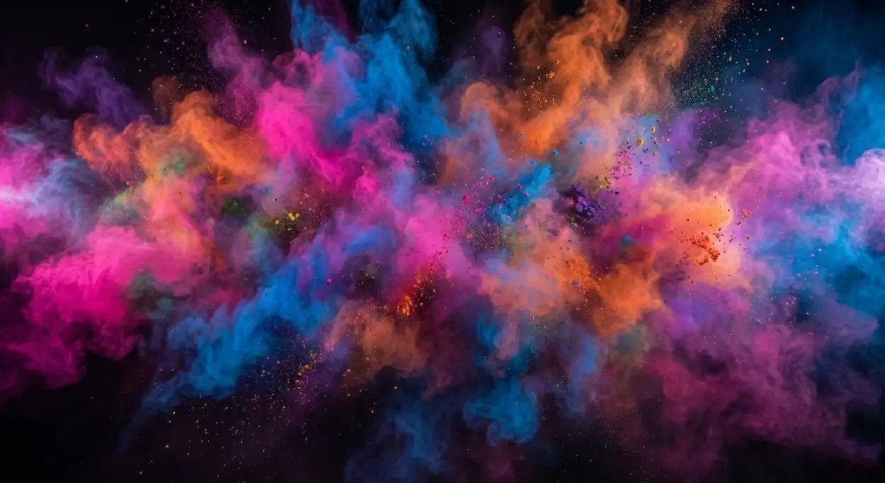 holi poster background dark theme