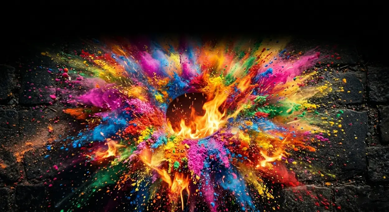holi poster background festive light effect