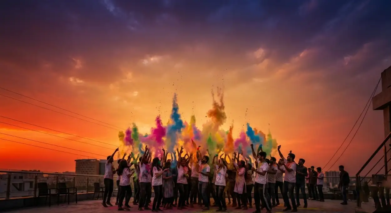 holi poster background for college fest