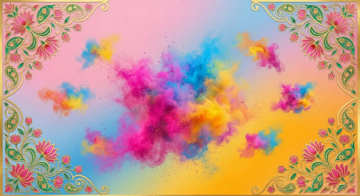 holi poster background pastel color theme