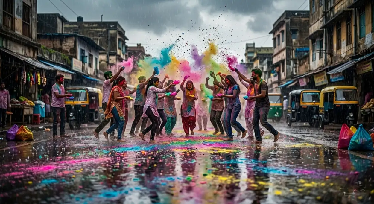 holi poster background square format social post
