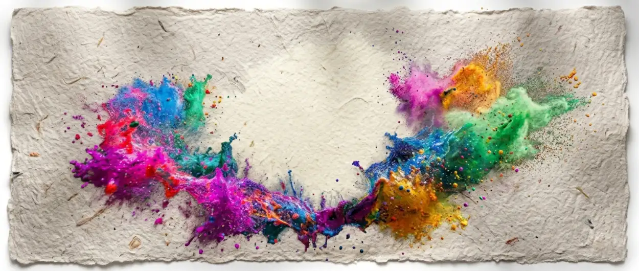 holi poster background with paint brush strokes