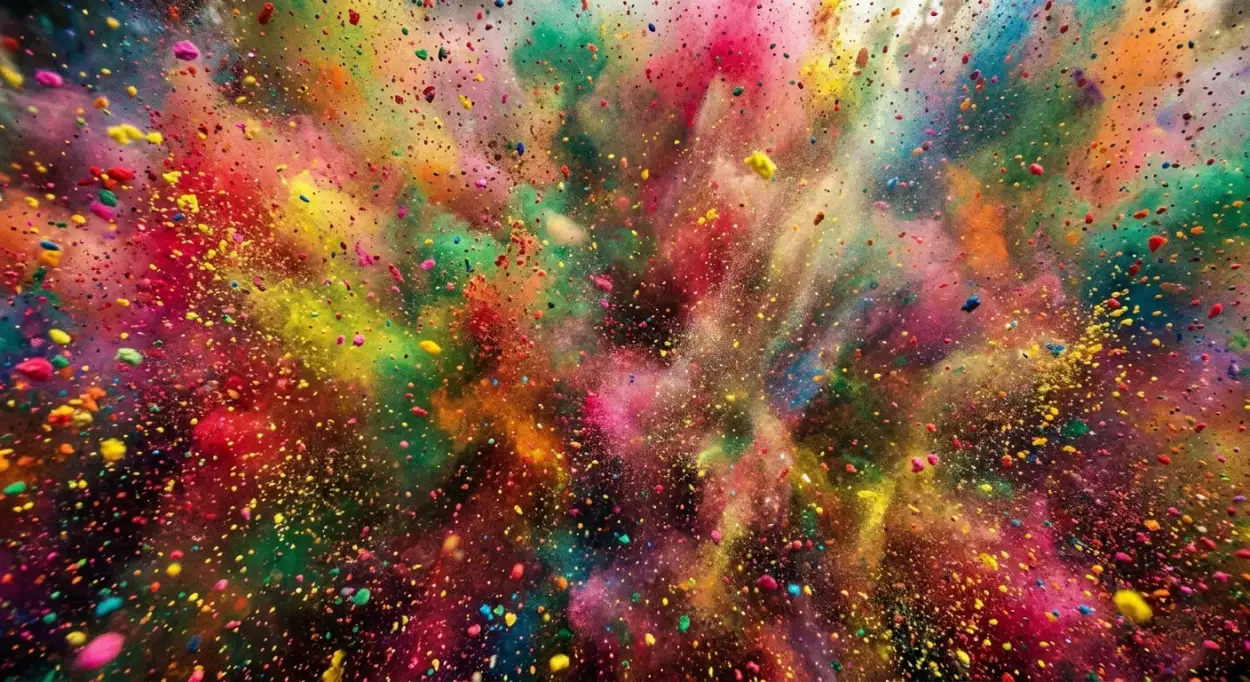 holi poster background with powder burst