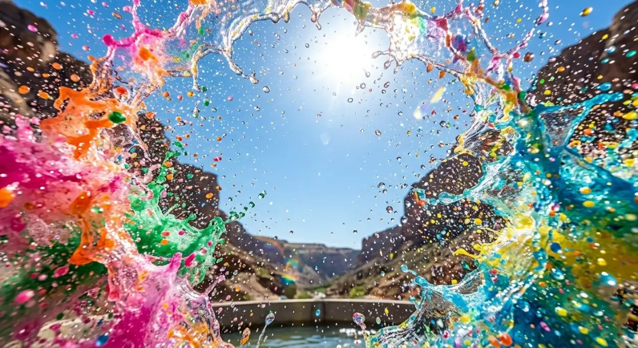 holi poster background with water splash