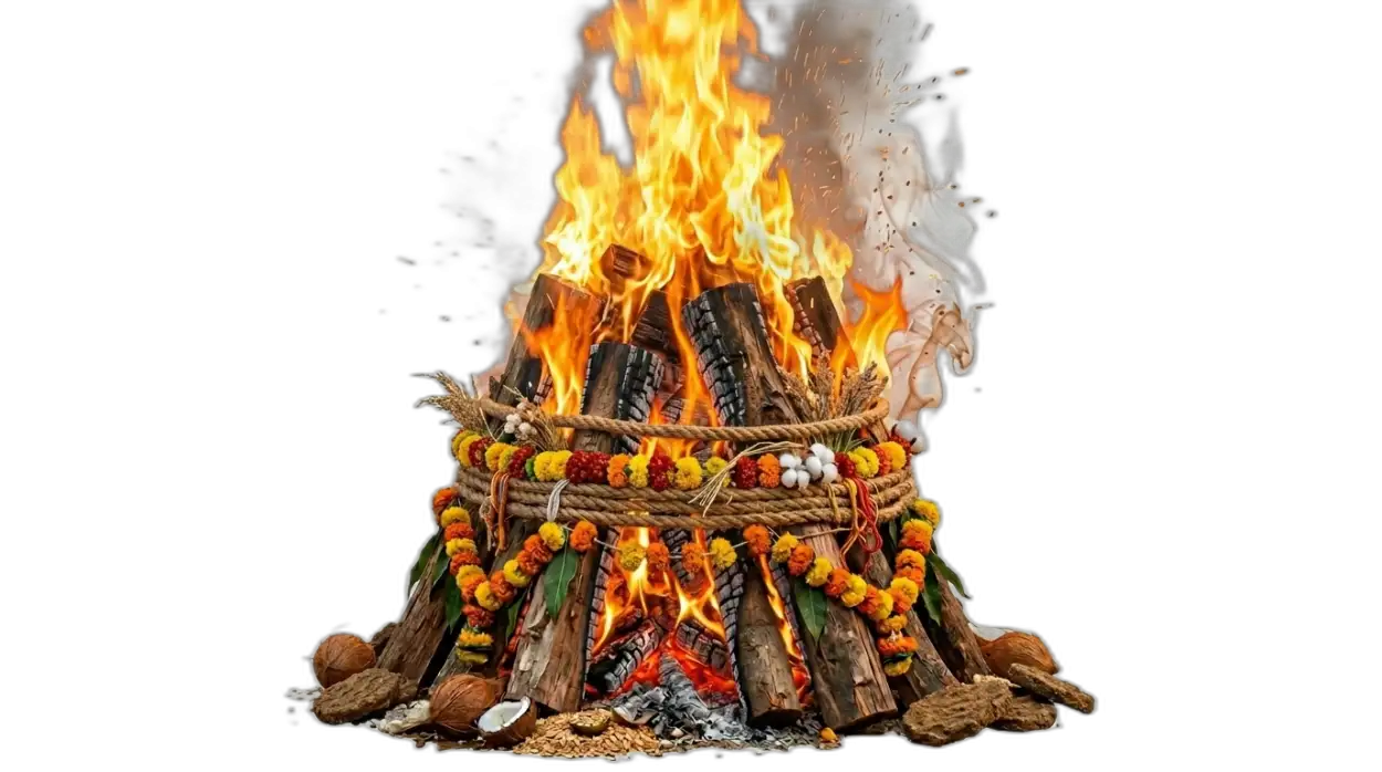Free Download Holika Dahan Bonfire Png With Transparent Background - High Quality Holika Dahan Fire Png Transparent PNG
