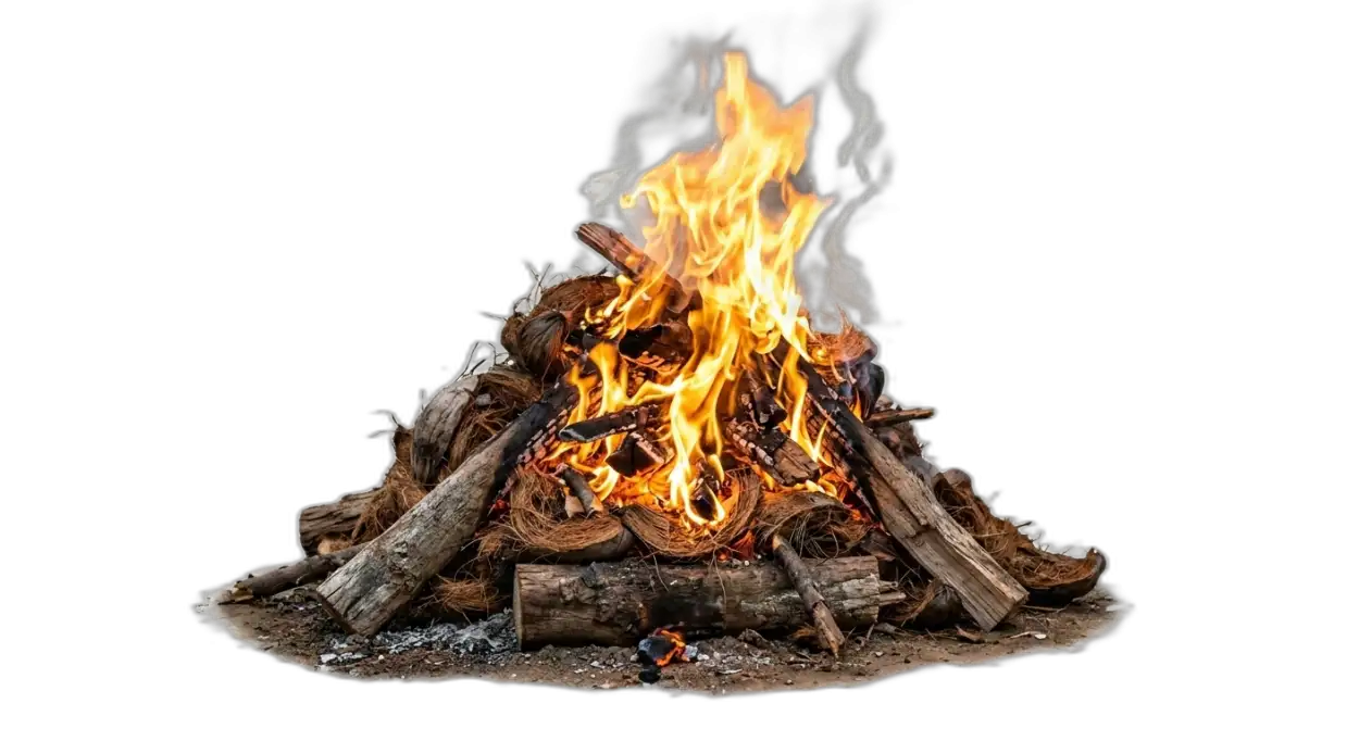 Free Download Holika Dahan Wood Bonfire Png Hd - High Quality Holika Dahan Fire Png Transparent PNG