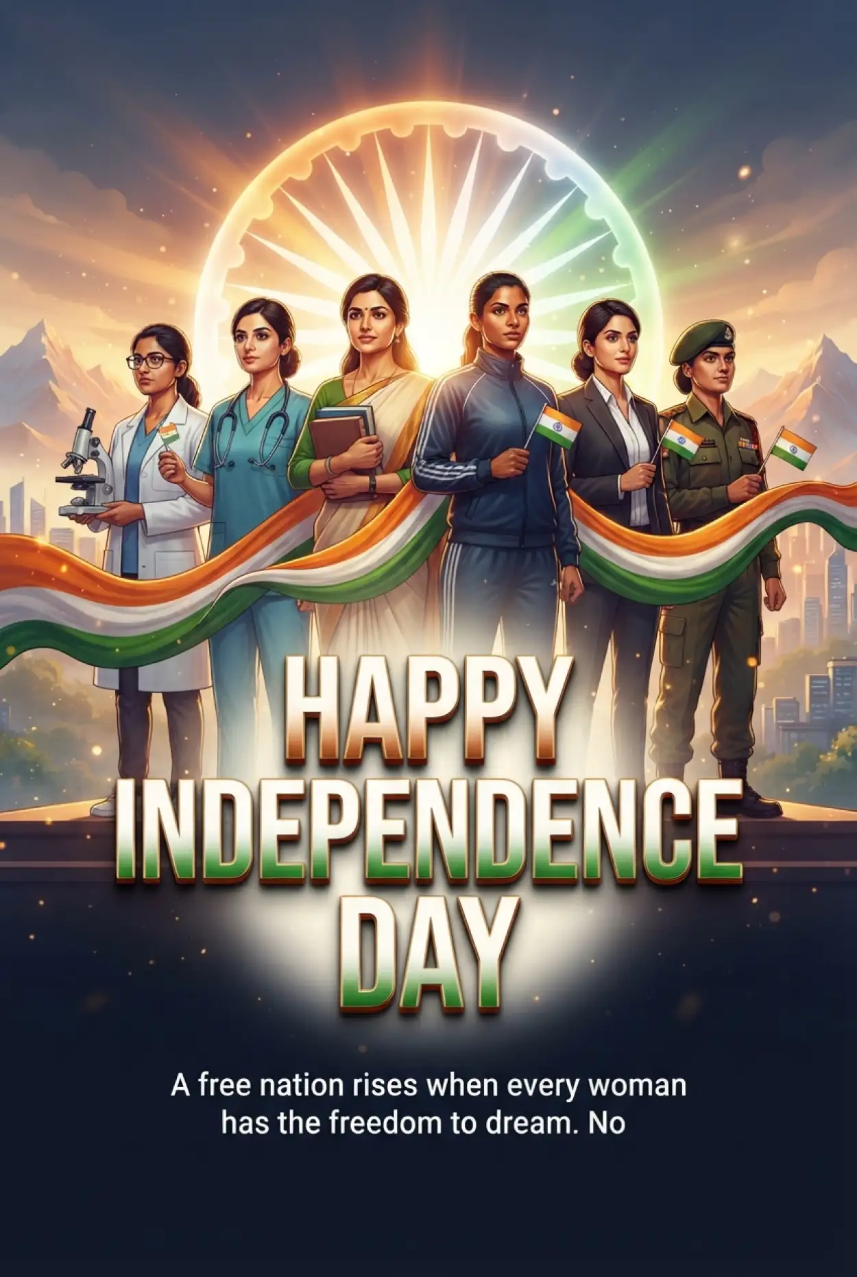 Free Download Independence Day 2026 Banner Wishes - High Quality Indian Independence Day Wishes 2026 Image