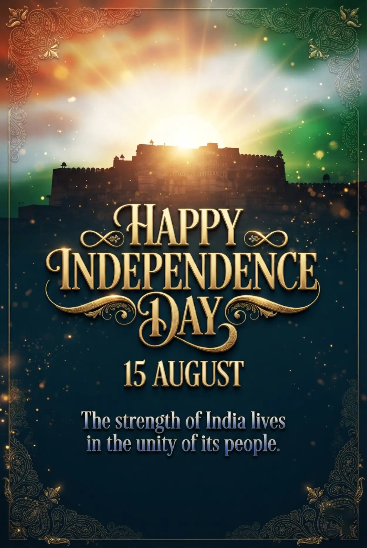 Free Download Independence Day 2026 Digital Greeting Wishes - High Quality Indian Independence Day Wishes 2026 Image