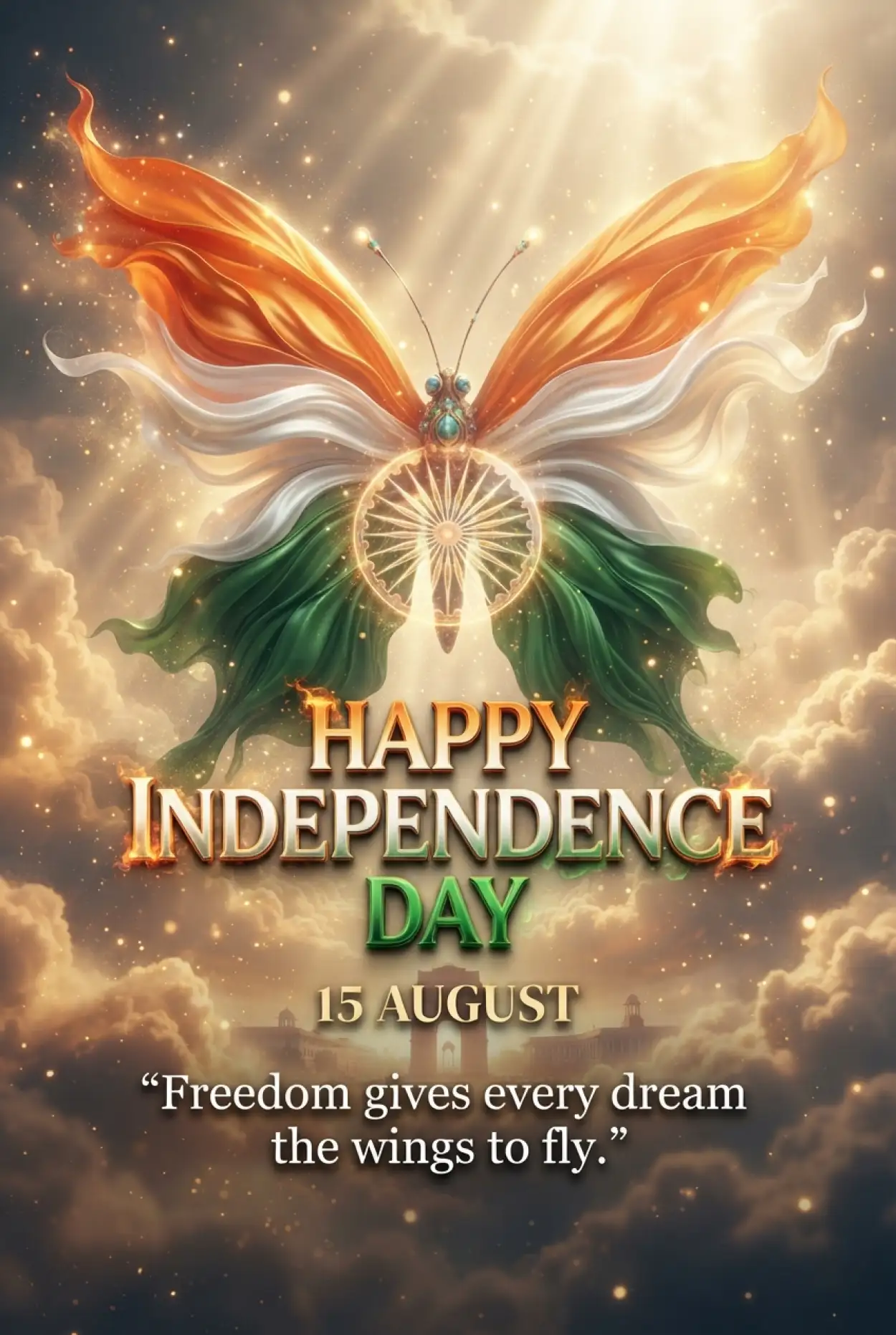 Free Download Independence Day 2026 Inspirational Wishes - High Quality Indian Independence Day Wishes 2026 Image