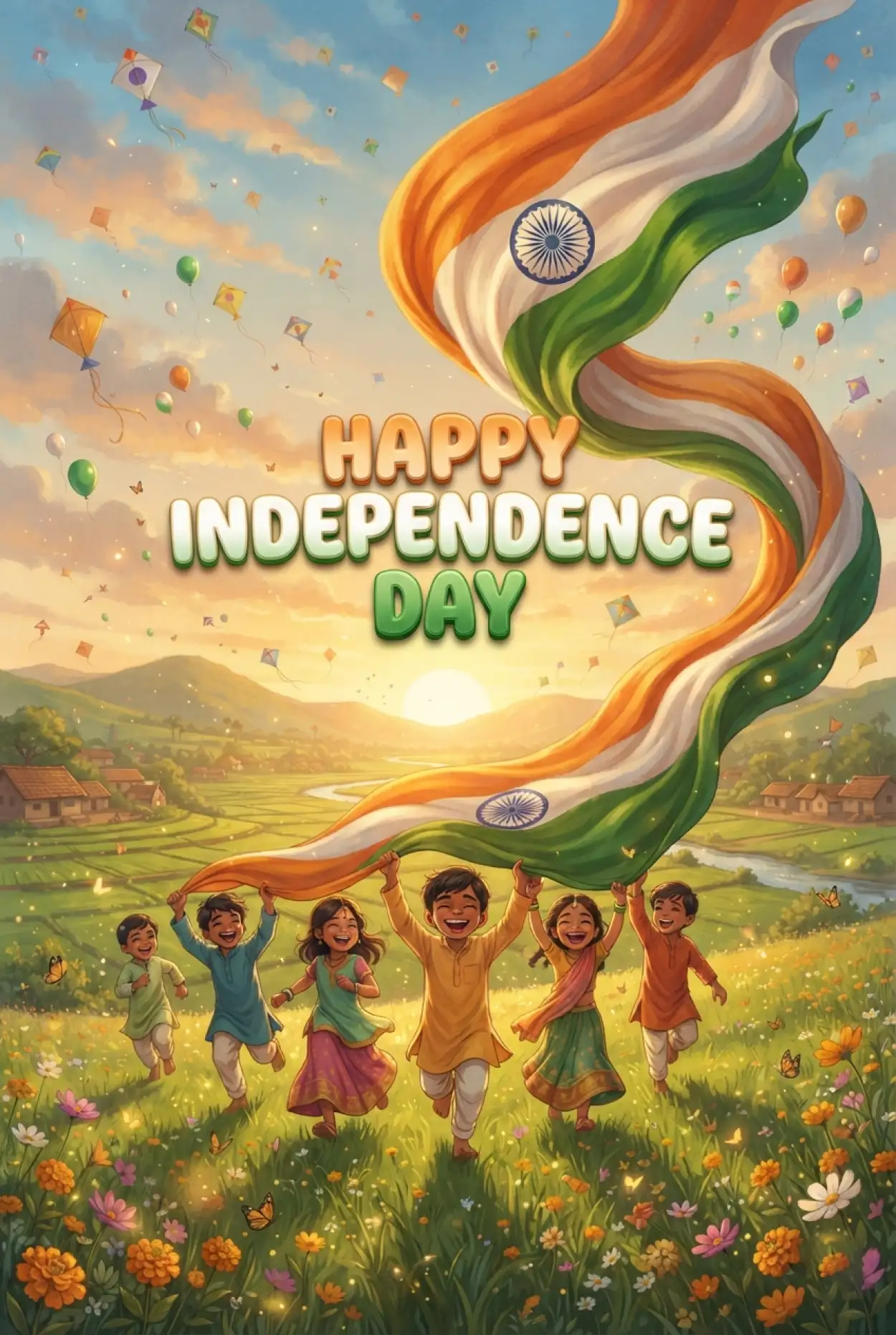 Free Download Independence Day 2026 Wishes Images - High Quality Indian Independence Day Wishes 2026 Image