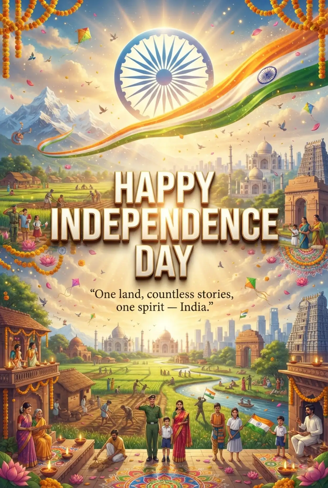 Free Download Independence Day Wishes 2026 In Hindi - High Quality Indian Independence Day Wishes 2026 Image