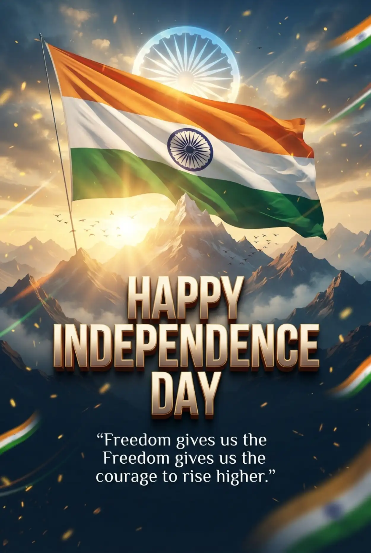 Free Download Independence Day Wishes 2026 With Patriotic Quotes - High Quality Indian Independence Day Wishes 2026 Image
