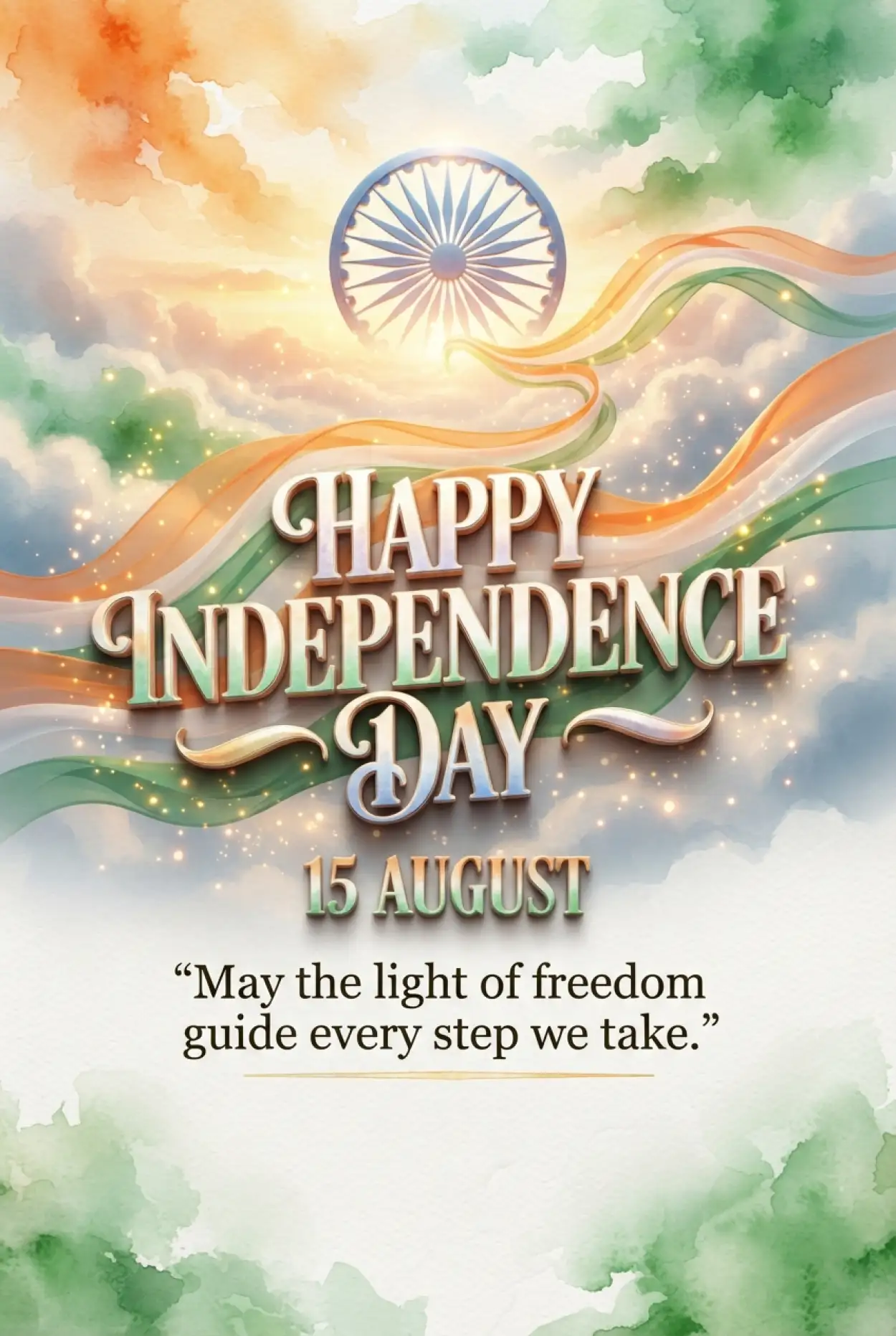 Free Download Independence Day Wishes 2026 With Quotes - High Quality Indian Independence Day Wishes 2026 Image