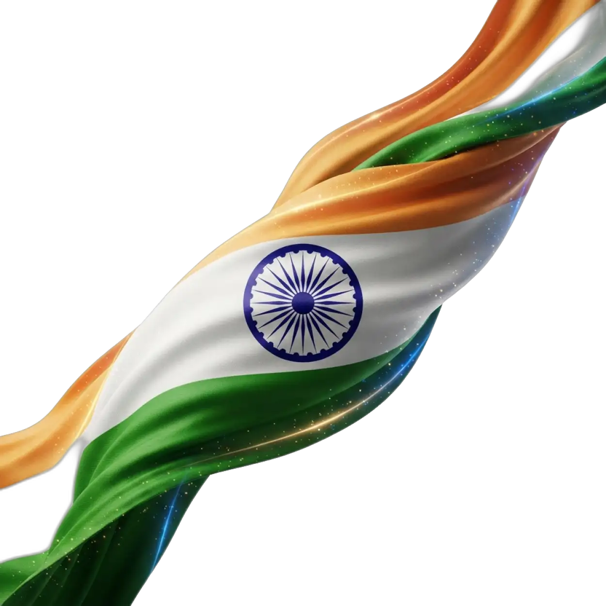Free Download Indian Flag Waving Realistic Background - High Quality Indian Flag Png Transparent PNG